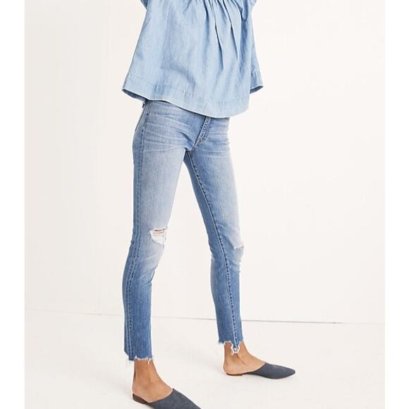 Madewell 9" Mid-Rise Skinny Jeans Frankie Wash: Torn-Knee Edition 27 Capsule - Picture 3 of 11